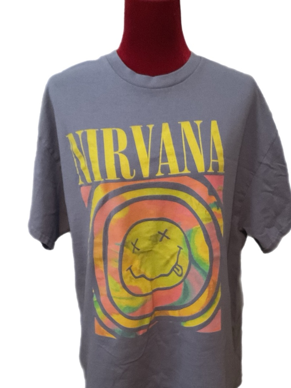 NIRVANA Lavender Tie-Dye Smiley Graphic Tee